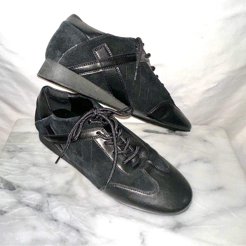 Salsero Unisex Size 8.5M 10W Black Lace Up Dance Shoe Suede Leather 106BBX
